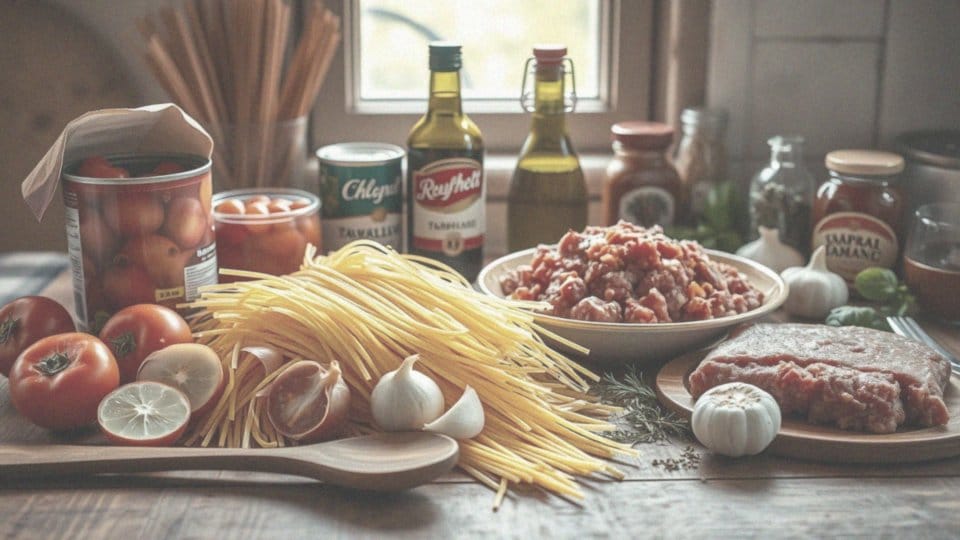 Jakie składniki są potrzebne do spaghetti z mięsem mielonym?