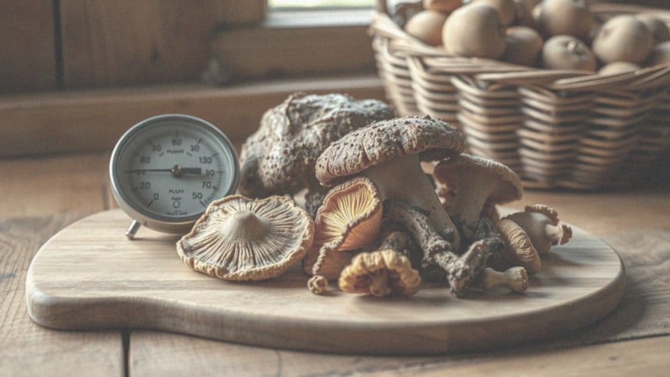 Jakie są optymalne wartości temperatury do suszenia grzybów?