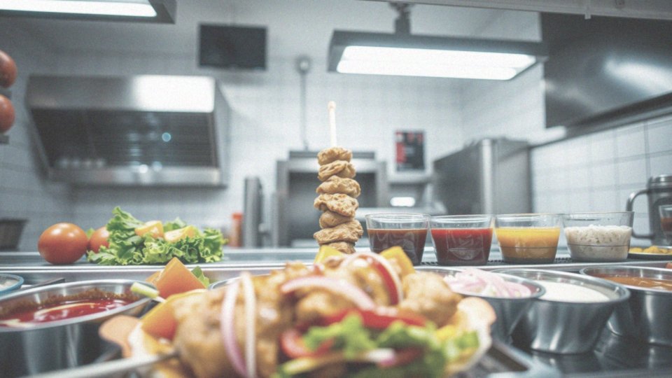 Jakie są kalorie w daniach typu fast food, w tym kebabie z kurczakiem?